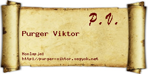 Purger Viktor névjegykártya